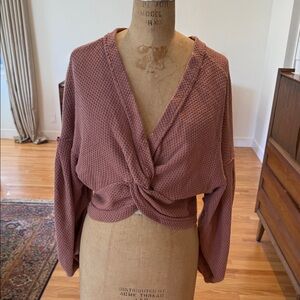 Free People Knotted Mauve Top